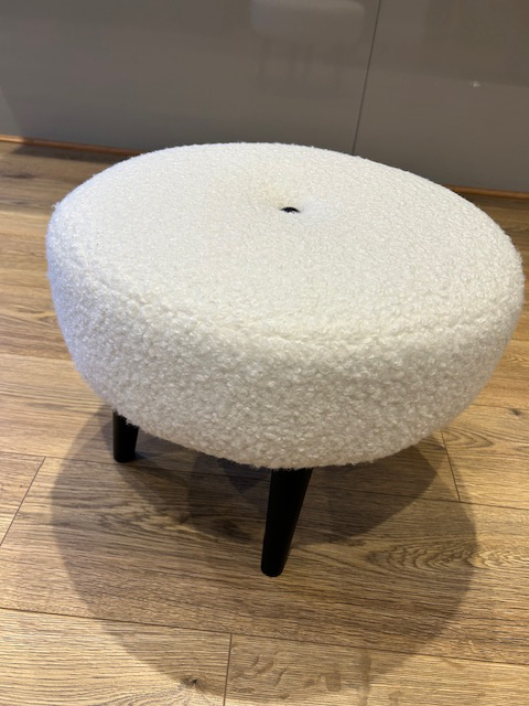 Cream Boucle footstool